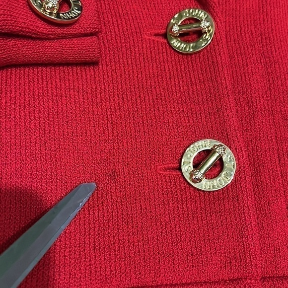 ST. JOHN COLLECTION red jacket/cardigan Small - Picture 8 of 9